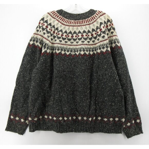 VINTAGE St Johns Bay Sweater 3X Plus Wool Fair Isle Nordic Yoke 90s * - Picture 7 of 11